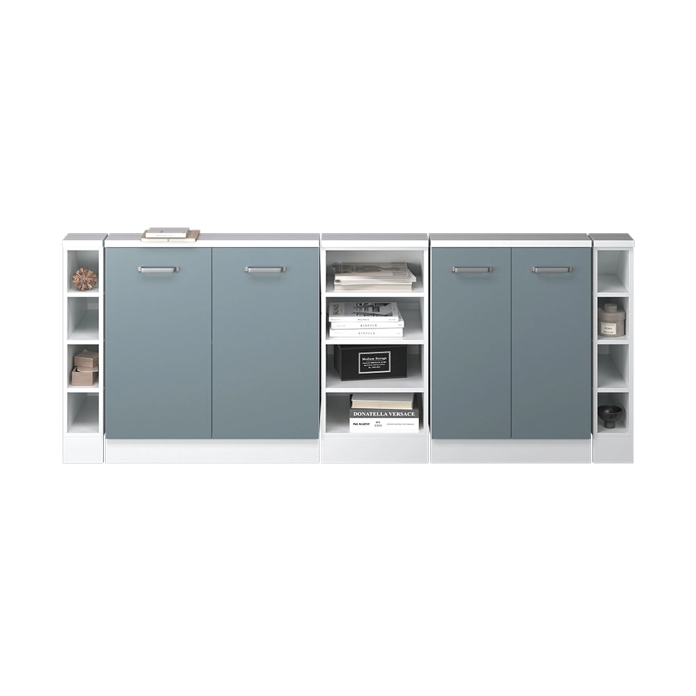 Set di mobili sottotetto Rion Grigio-blu/Bianco Set di 5 Vicco