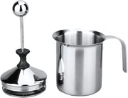 400ml - Sfregiatore di latte Manuale - RVS - Chiave per il latte - Contenitore per latte - Barista - Resistente al lavastoviglie
