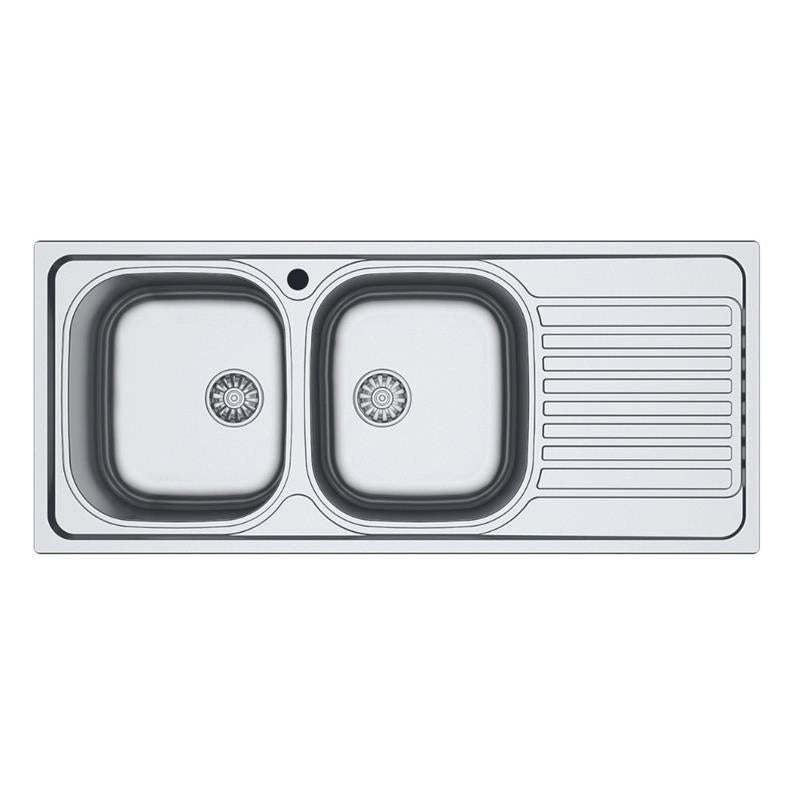LAVELLO 116X50 SA138 2 VASCHE E GOCCIOLATOIO DESTRO