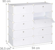 Scarpiera con ripiano contenitore 10 scomparti 20 paia 90 cm bianco 13_0001633_2