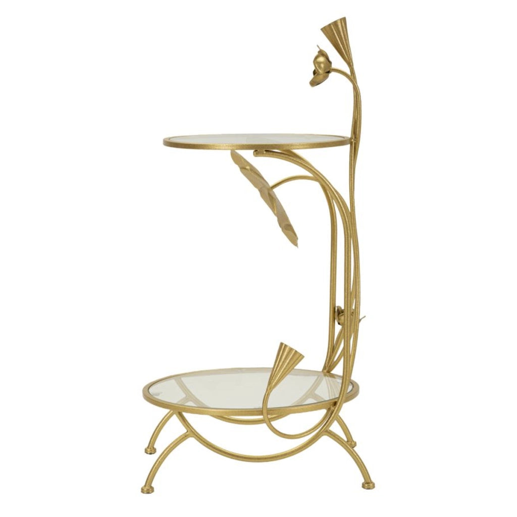 Tavolino VKH803, Oro, Metallo, 40x40x78 cm