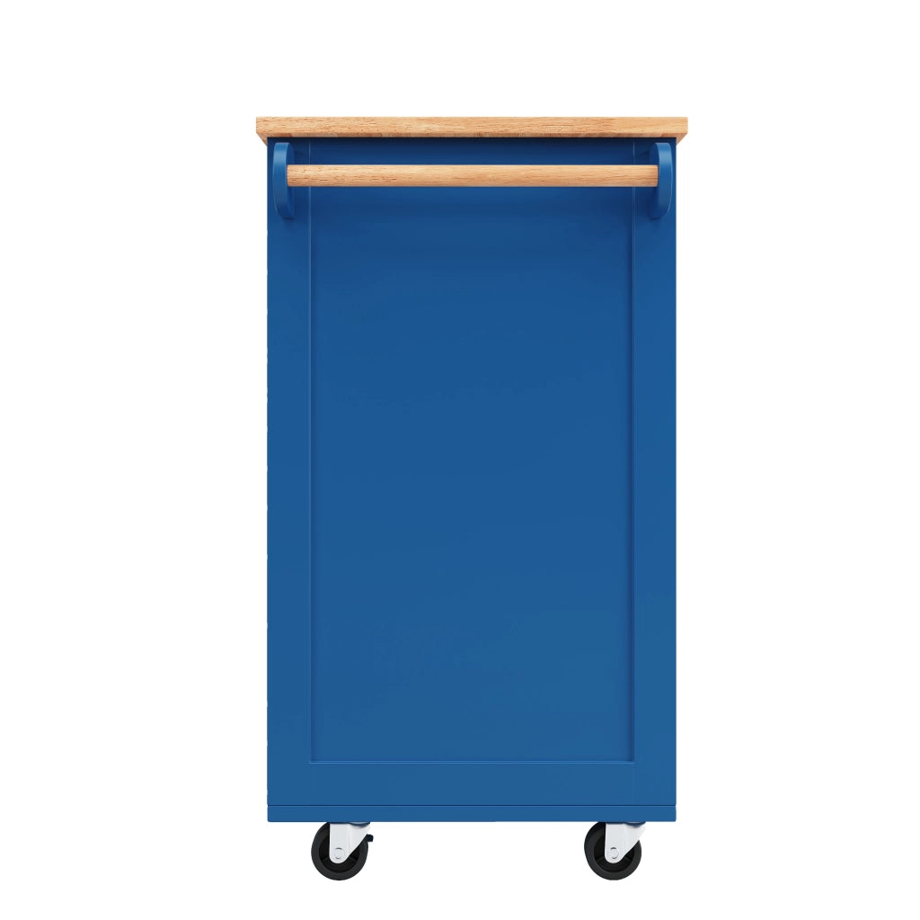 CARRELLO DA CUCINA 102x45x92 cm Blu in MDF e metallo