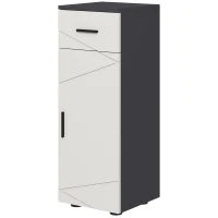 kleankin Mobiletto Bagno in Truciolato con Cassetto e Armadietto a 2 Livelli Regolabili, 30x30x82 cm, Grigio