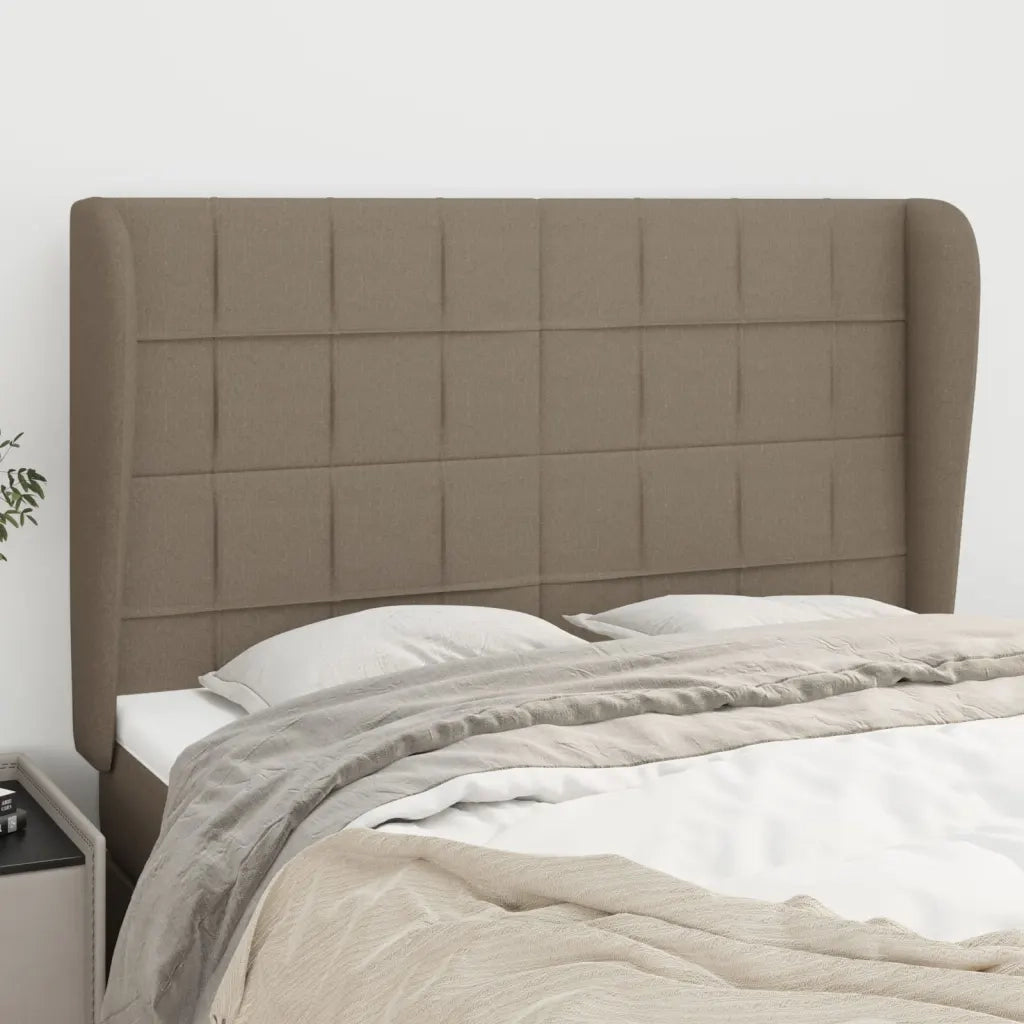 Testiera | Testata ad Orecchio Tortora 147 x 23 x 118/128 cm in Tessuto