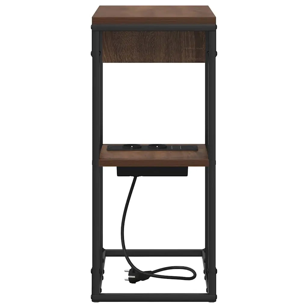Comodino | Armadio da Notte | Mobiletto da notte Rovere Marrone 41,5 x 26 x 60,5 cm