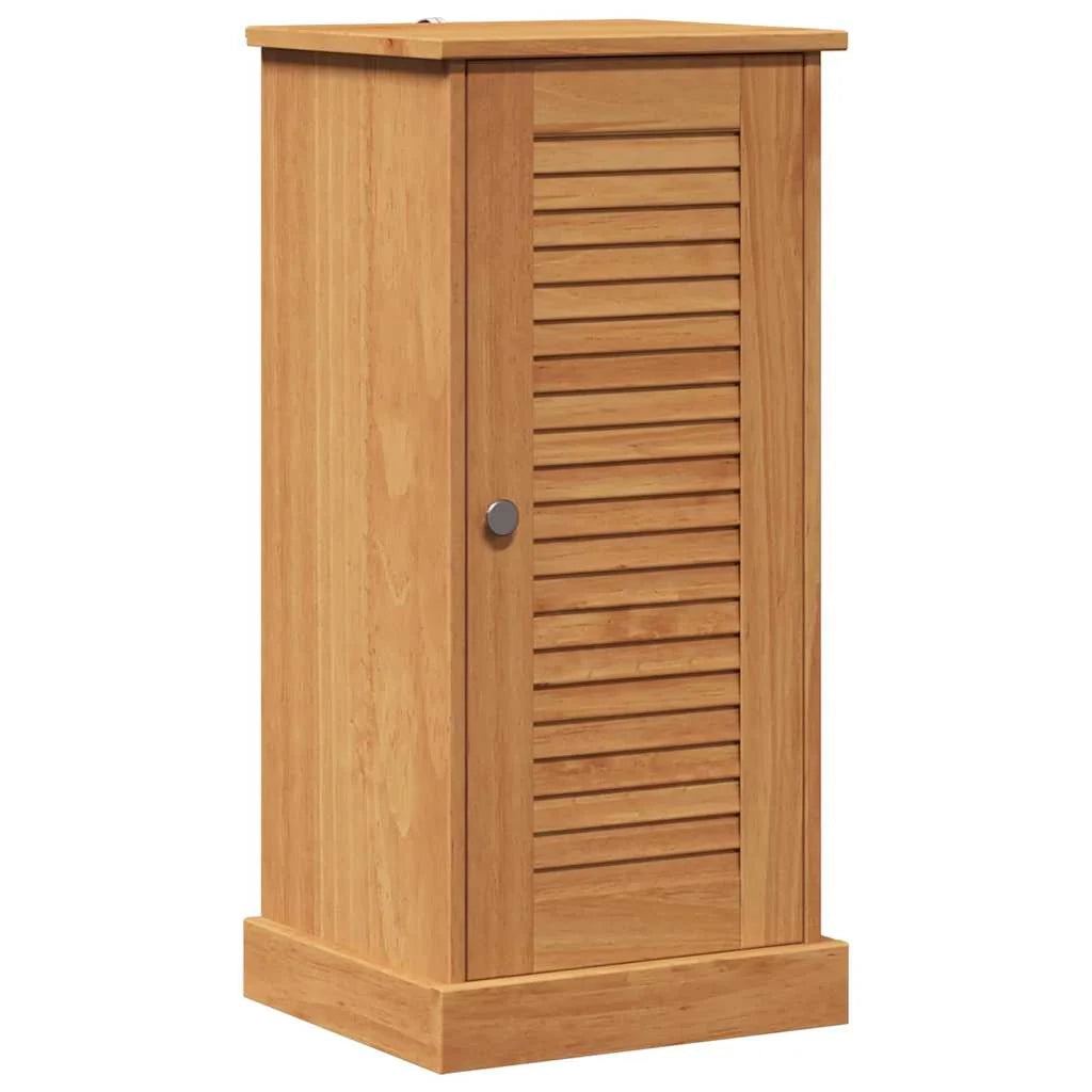 Mobiletto da bagno rettangolare 37,5 x 34 x 80 cm con pratico contenitore stile rustico legno di mango marrone 02_0057905