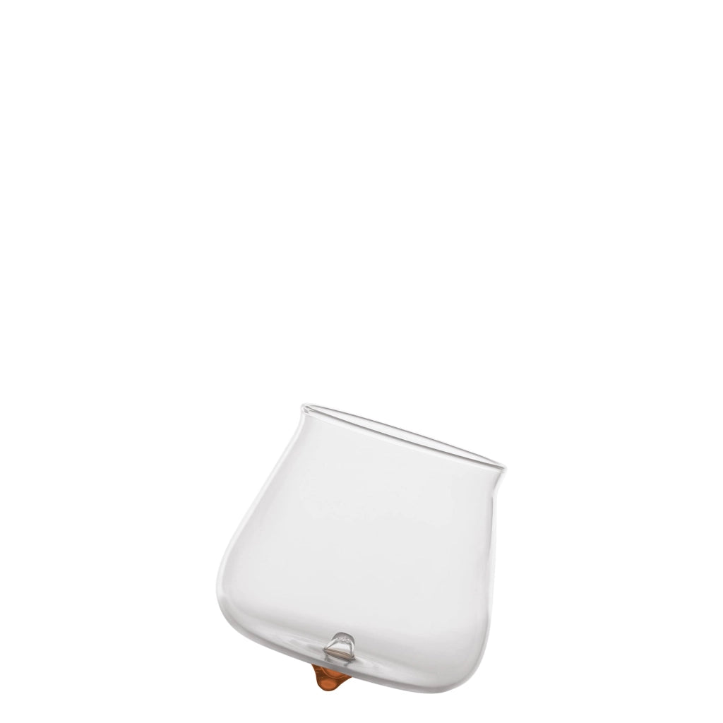 Pirolo Set 6 Bicchieri Junior Ambra in Vetro Borosilicato - Design a Trottola Rotante, Resistenti allo Shock Termico, Ideali per Bevande Eleganti
