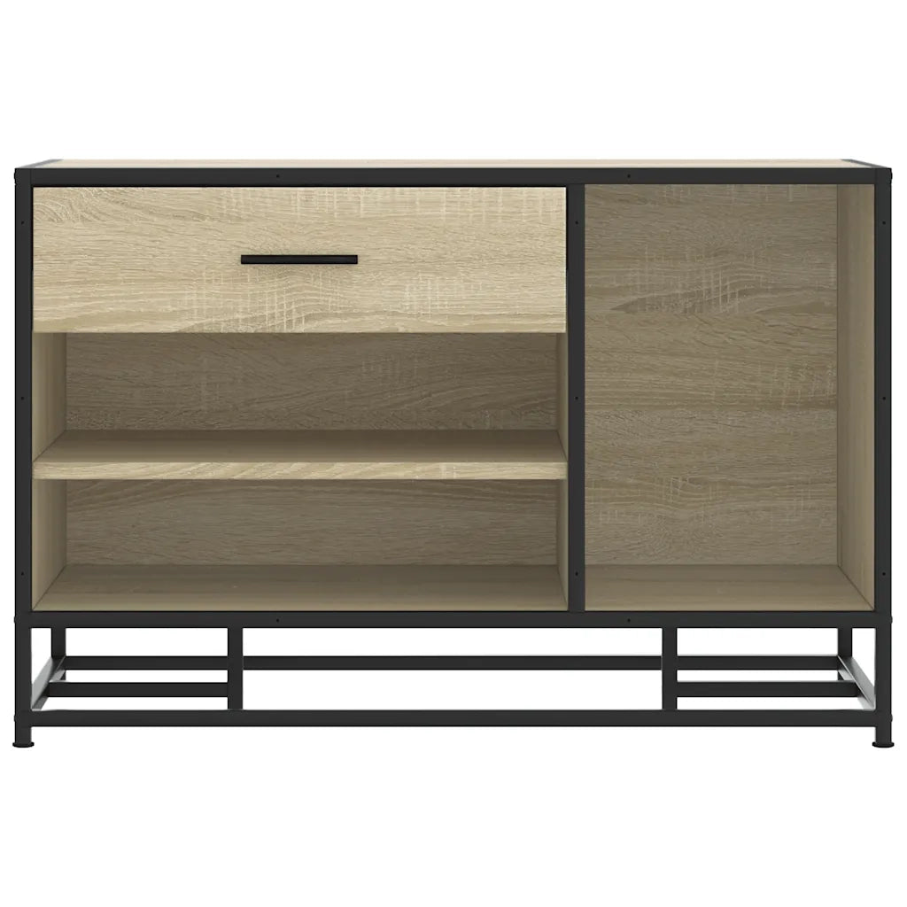 Panca Portaoggetti Rovere Sonoma Legno Multistrato e Metallo 849225