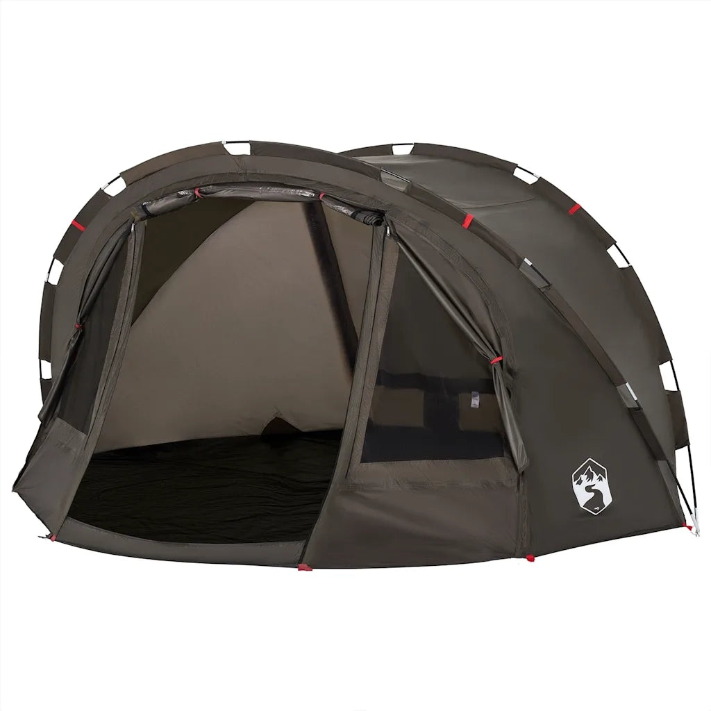 Tenda da Pesca per 4 Persone-Tenda da campeggio Marrone Impermeabile 554659