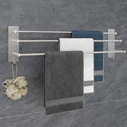 Sostegno per asciugamani 75 cm in acciaio inossidabile senza perforazione - Autoadesivo - 3 bracci - Incluso due ganci - Per cucina, bagno, camera