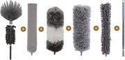 Plafondo stucco rimovibile - Panno di microfibra lavabile - Manico telescopico - 25-280 cm di lunghezza - Spazzola angolare flessibile - Pulizia del ventilatore del soffitto - Ragnatele - 7 pezzi Spazzola da pavimento telescopica
