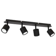 Plafoniera barra 4 spot orientabili nera GU10 8W Demia