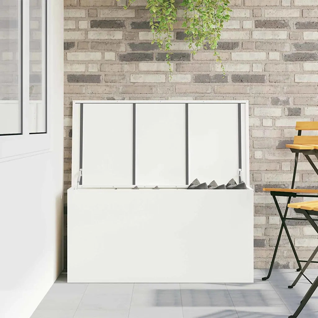 vidaXL Scatola di Stoccaggio Esterno Bianco 100 x 50.5 x 50 cm
