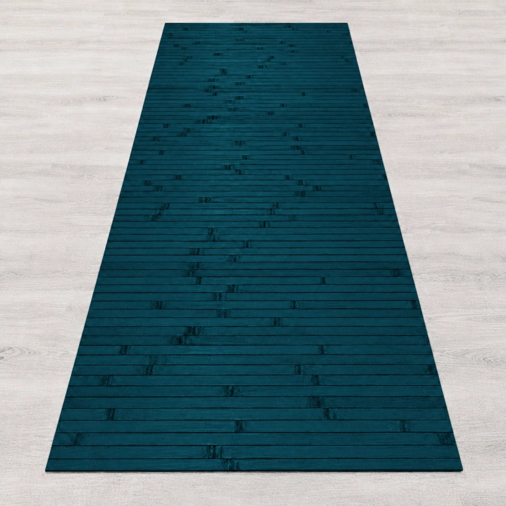 Tappeto Passatoia In Vero Bamboo Tappeto Cucina Ingresso In Legno Antiscivolo Aderente Lavabile E Antimacchia Tagliabile  Ottanio - 50x350 cm