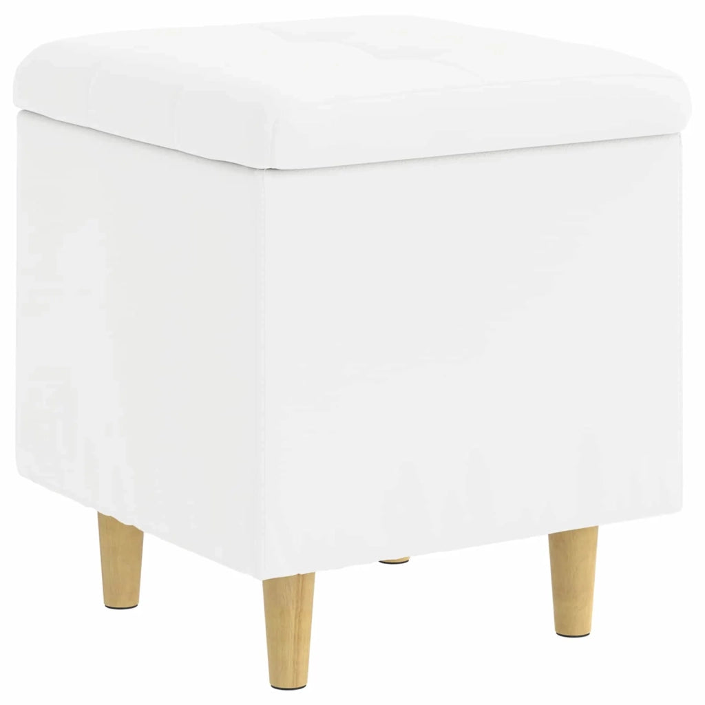 Pouf contenitore Bianco 40 x 40 x 45 cm Pelle sintetica 876817