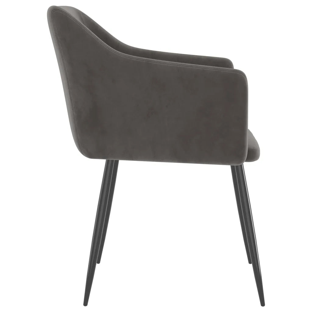 Sedie da Pranzo 2 pz Grigio Scuro in Velluto cod mxl 13546
