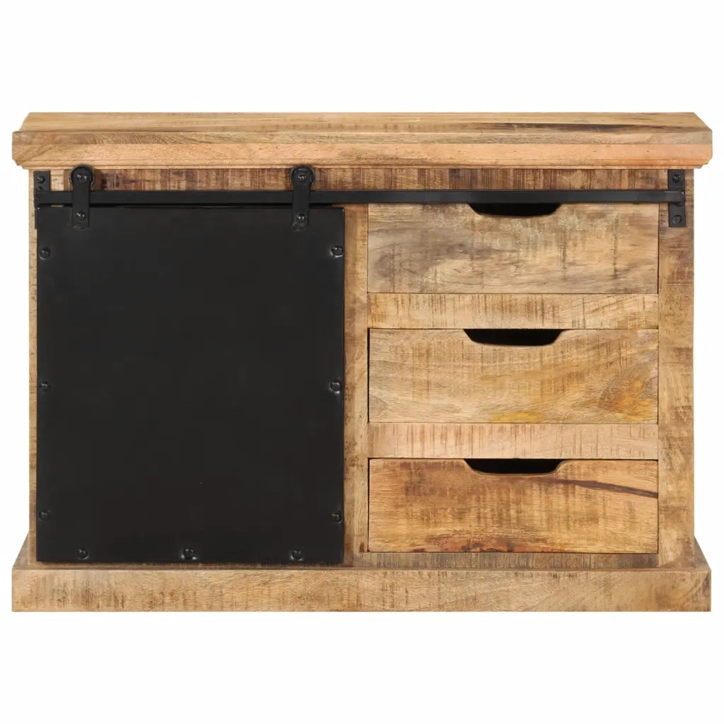 Credenza 80x30x55 cm in Legno Grezzo Massello di Mango