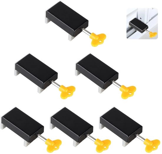 Verstillevoli per infissi in acciaio inossidabile - 6 pezzi - Sicurezza per finestre - Protezione contro gli intrusi - Ganci di sicurezza per finestre - Protezione per bambini - Ganci di sicurezza per finestre - Modello: 6 stuks roestvrij staal