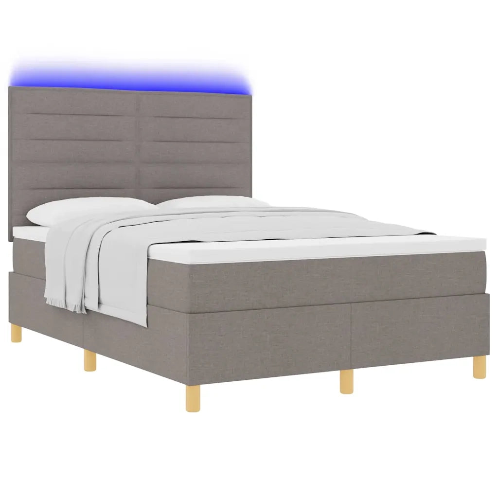 Letto a Sorgente LED con materasso Talpa 140 x 200 cm Tessuto