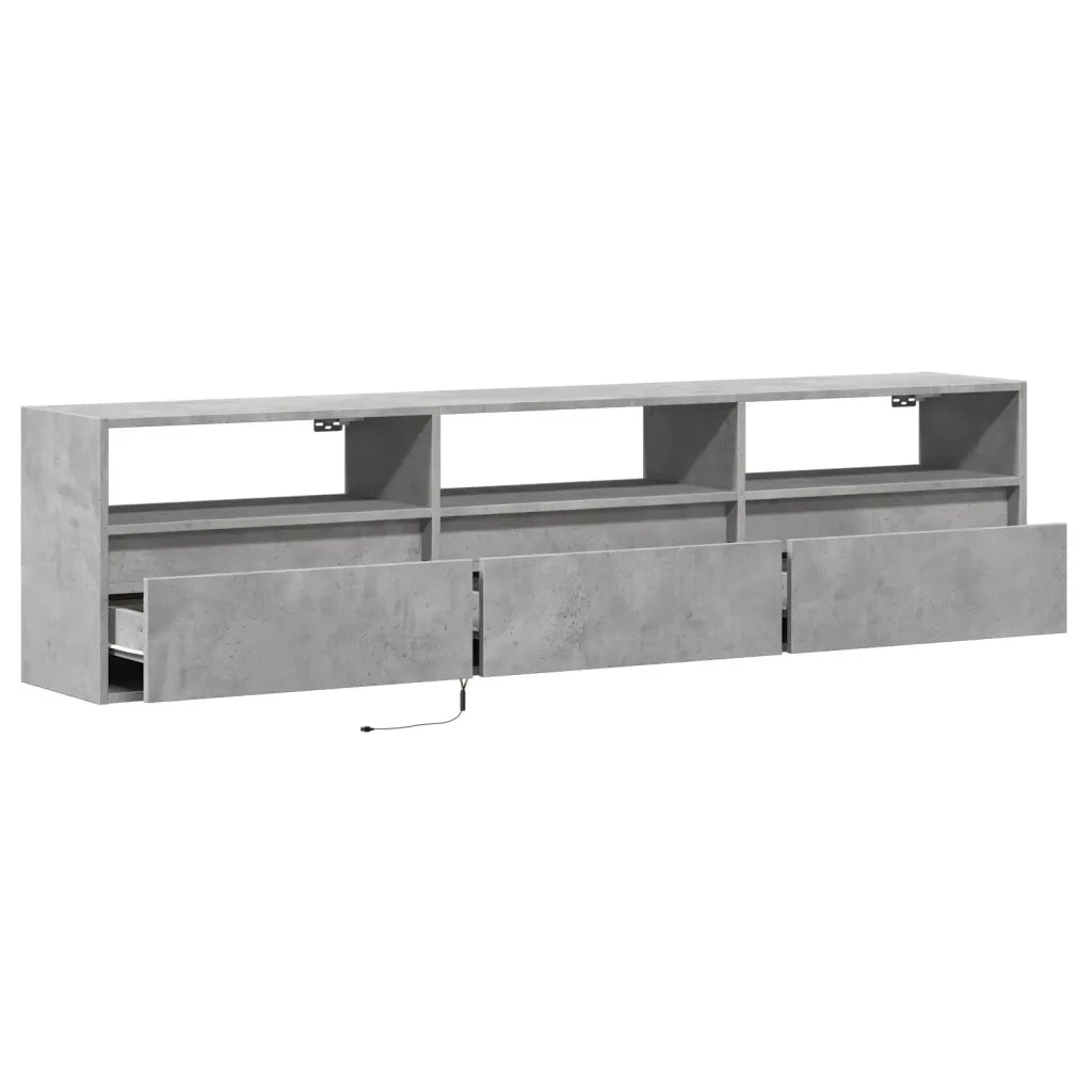 Mobile TV a Parete con LED Grigio Cemento 180x31x45 cm 3307943