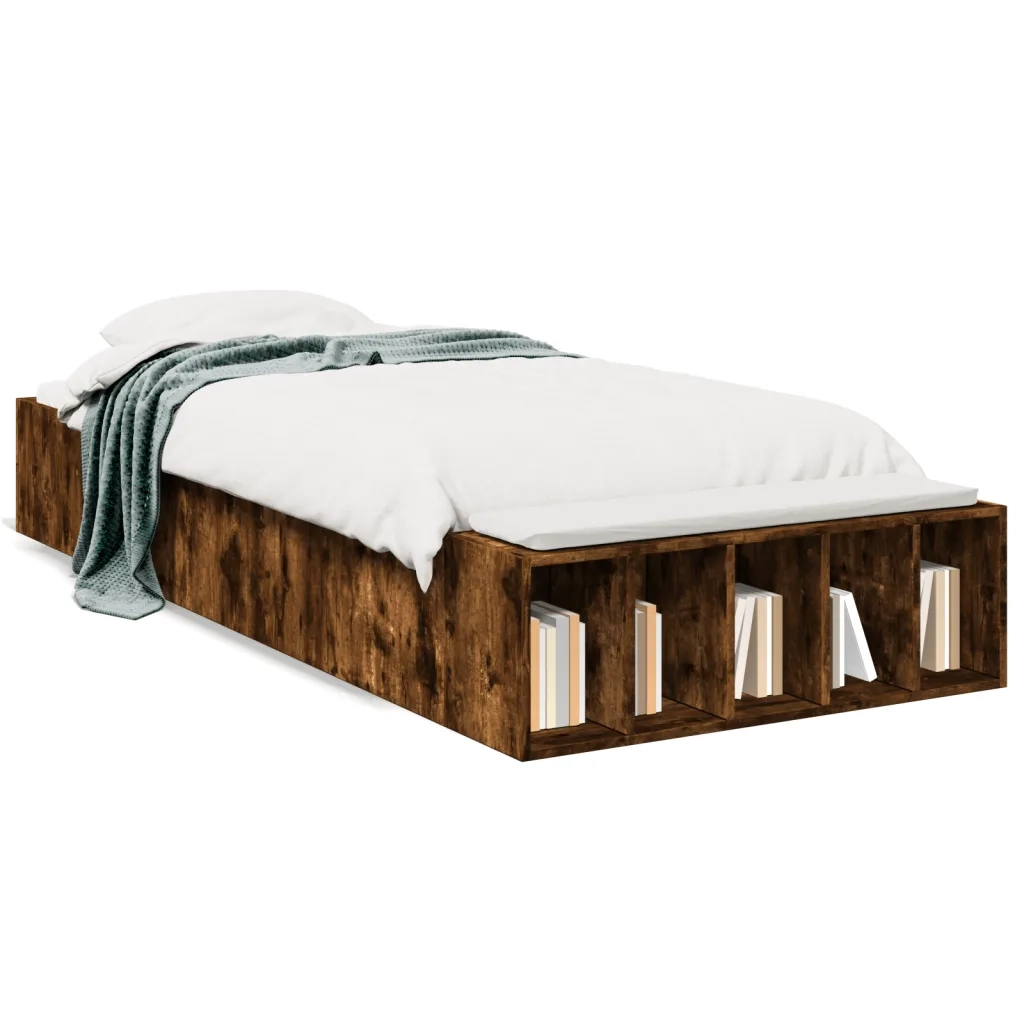 Giroletto-Struttura Letto Rovere Fumo 75x190 cm in Legno Multistrato 225929