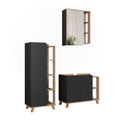 Vicco Set di mobili da bagno Sonoma/antracite 3 parti