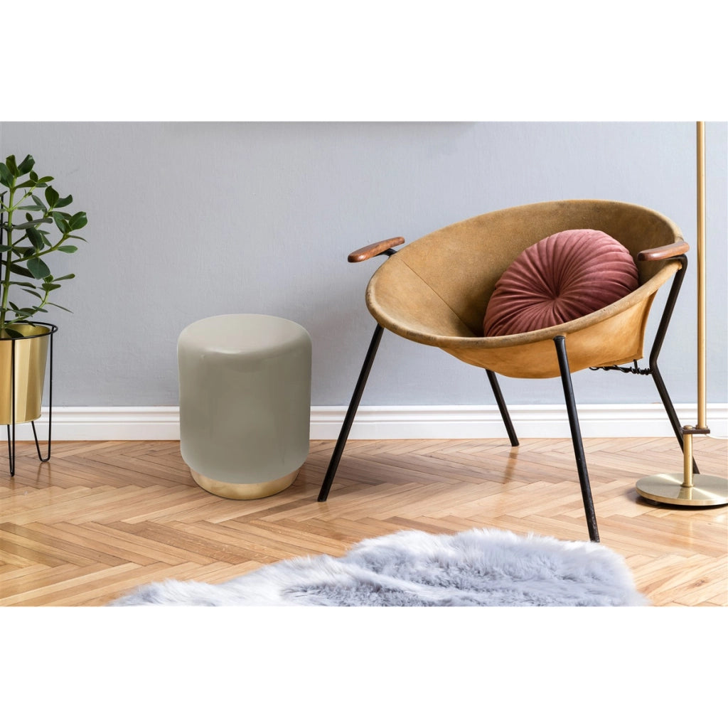 Tavolino Art Deco 350 in metallo taupe e oro