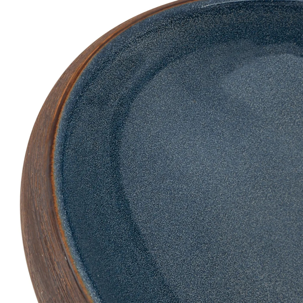 Lavabo da Appoggio Marrone e Blu Ovale 59x40x15 cm Ceramica CFW4347764