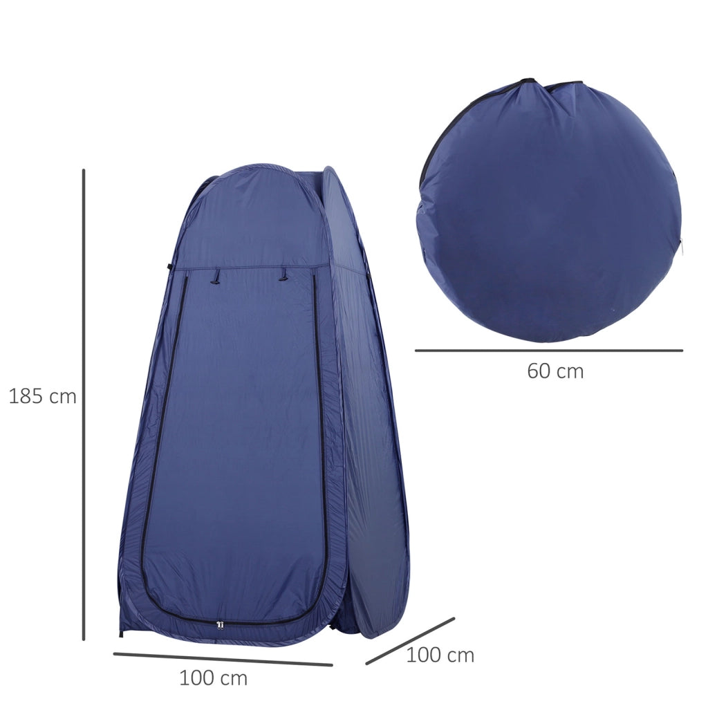 Tenda da Doccia Pop Up Impermeabile 100x100x185 cm in Poliestere Blu Navy