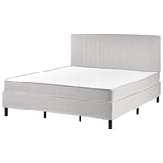Letto matrimoniale con testiera Materasso a molle insacchettate 180 x 200 cm grigio chiaro camera da letto