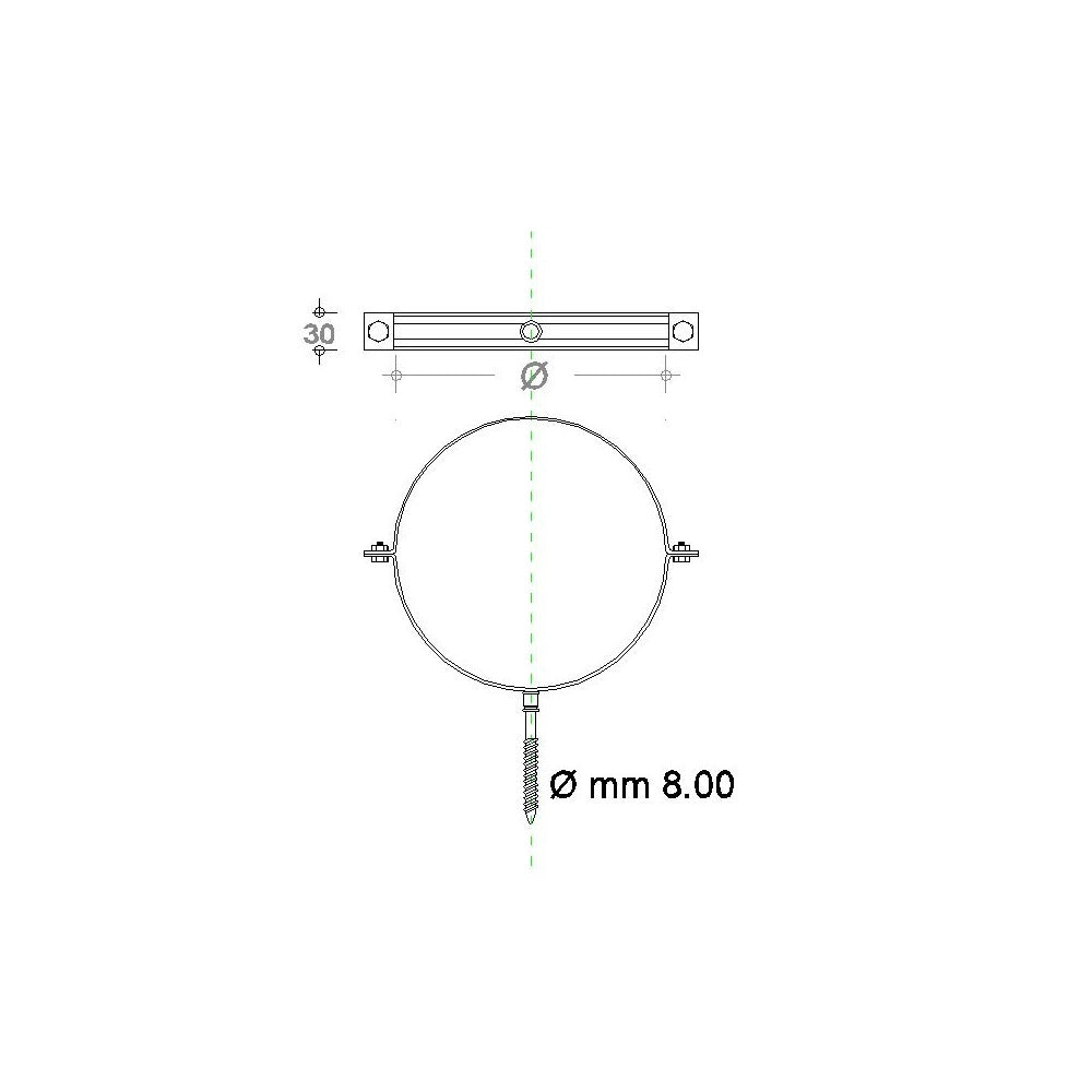 Collare fascetta murale inox 250mm spessore 8 decimi aisi 304