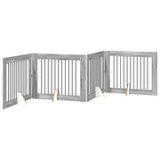 Cancello per cani con supporti 4 pz Grigio Sonoma 100 x 80 cm CFW7263498