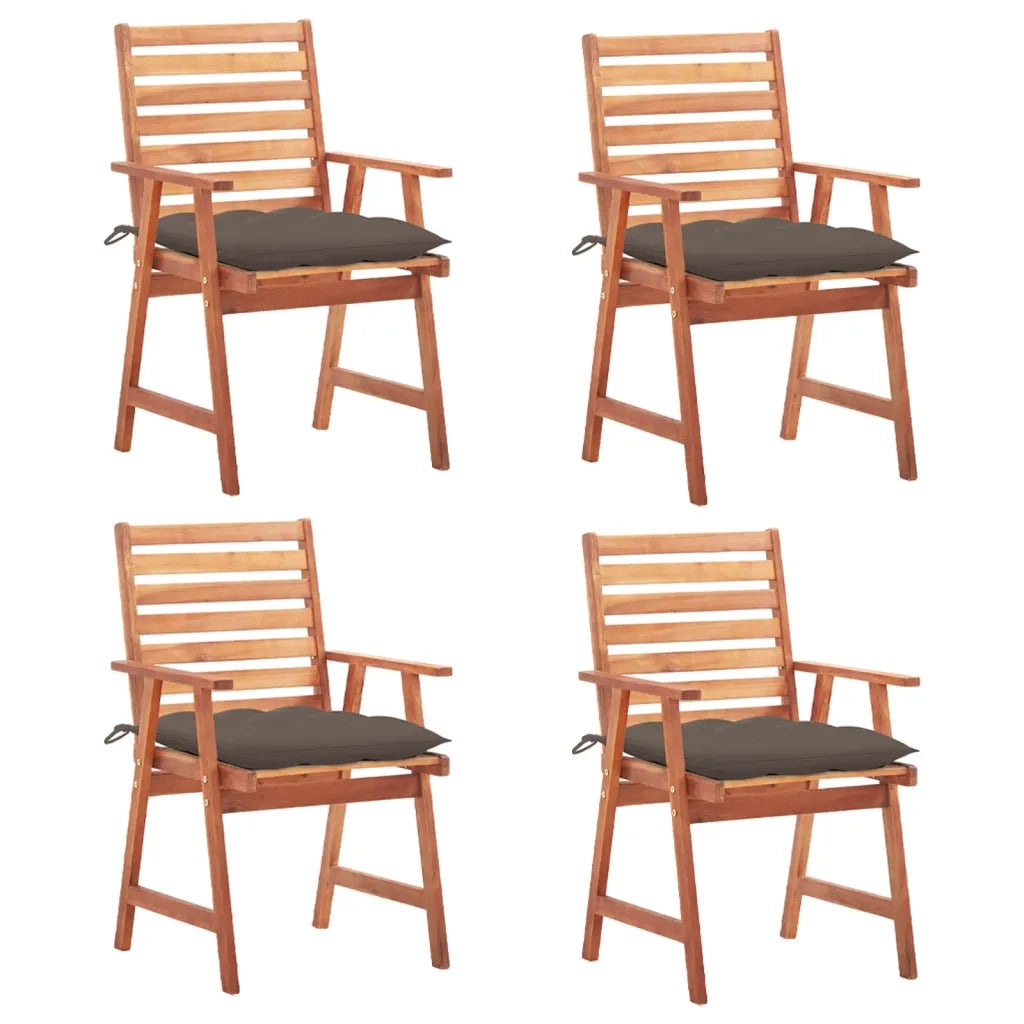 Sedie da Pranzo da Esterni con Cuscini 4 pz Massello di Acacia cod mxl 13572