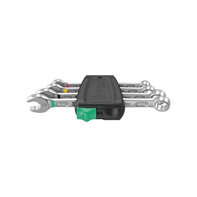 Wera 05020228001 6003 Joker Assortimento chiavi a forchetta e poligonale 4 pezzi con geometria doppio esagono e inclinazione 15° colore Nero