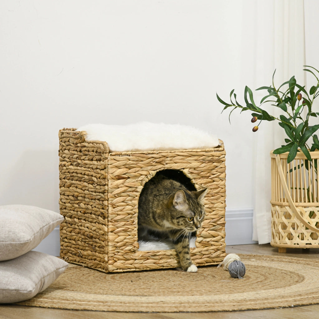 Niche pour chat 2 livelli con cuscini ¨C Zephmum ¨C 37.5x37.5x41.5 cm marrone crema