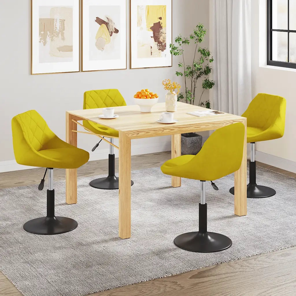 Sedie da pranzo Girevoli 4 pz | Sedie da cucina Giallo Senape in Velluto