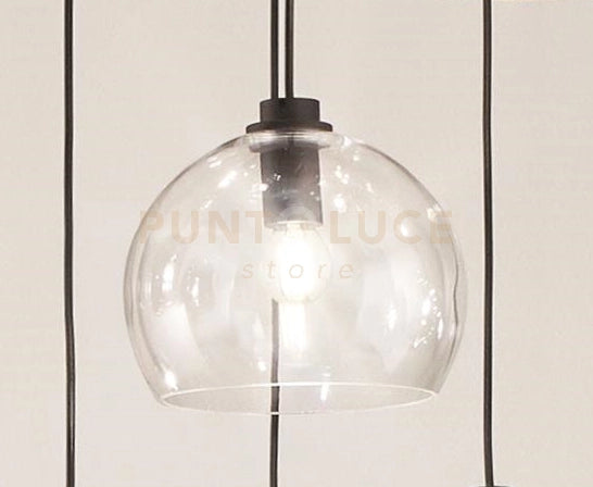 SOSPENSIONE VERVE- 1 LUCE TRASPARENTE ATTACCO E14 SENZA BASE D' ATTACCO D.20,5CM H.18CM