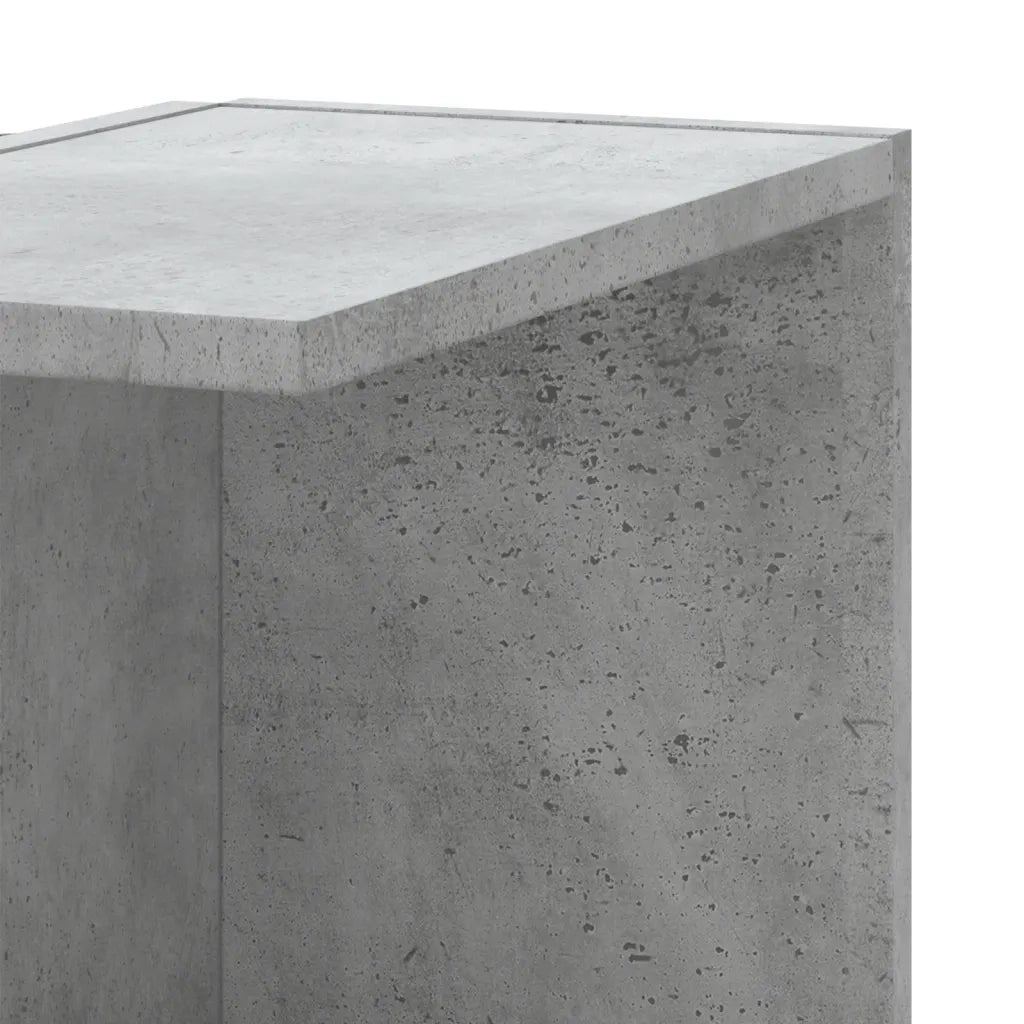 Scaffale Angolare Muro | Mensola a parete Grigio Cemento 36,5x36,5x140 cm Legno