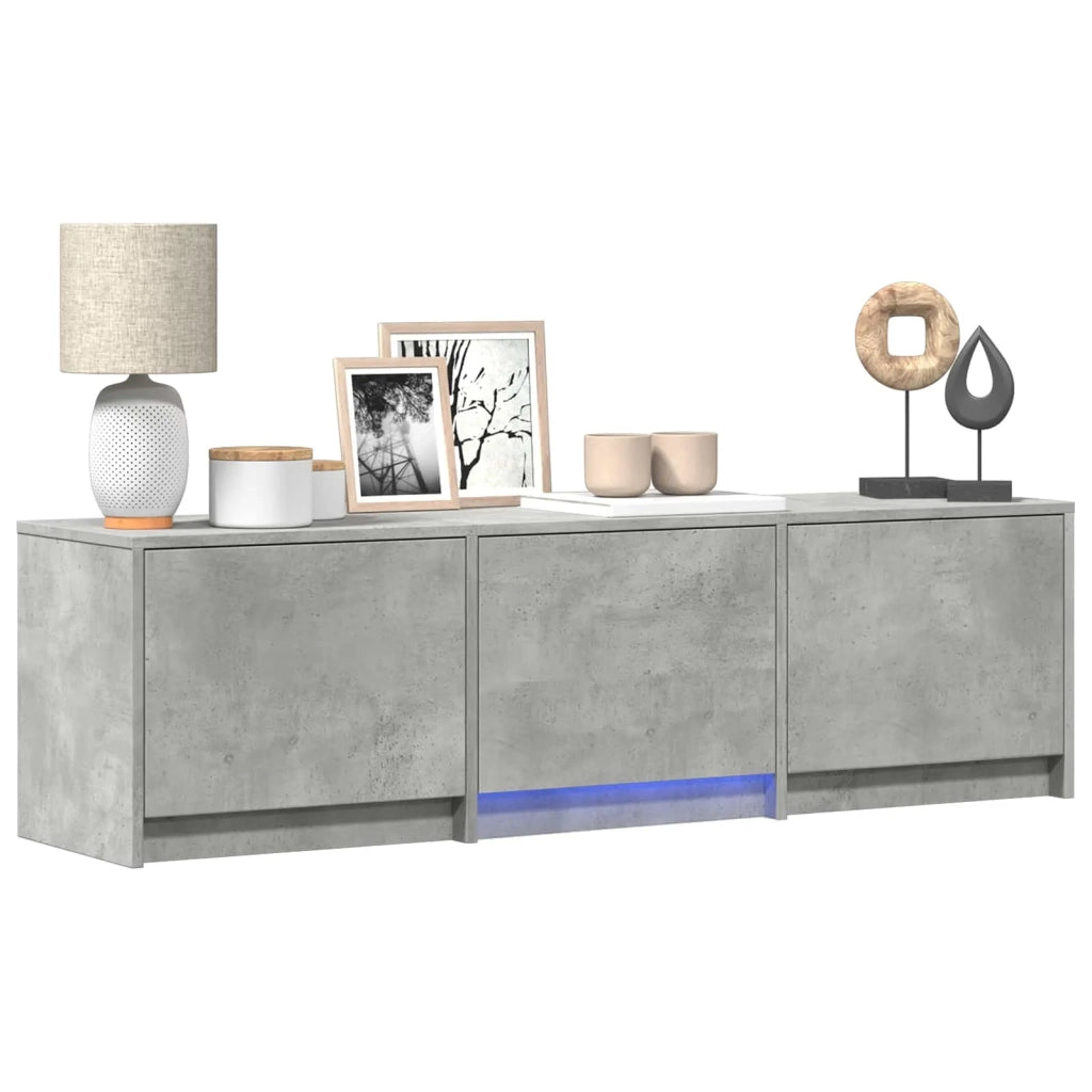 Mobile TV con LED con LED Grigio Cemento 140 x 34 x 40 cm
