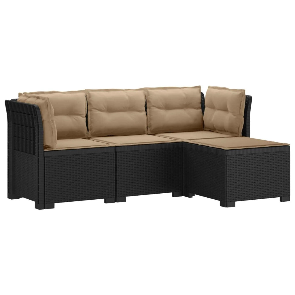 Divano da giardino 4 posti con cuscini aspetto rattan PP 3443944