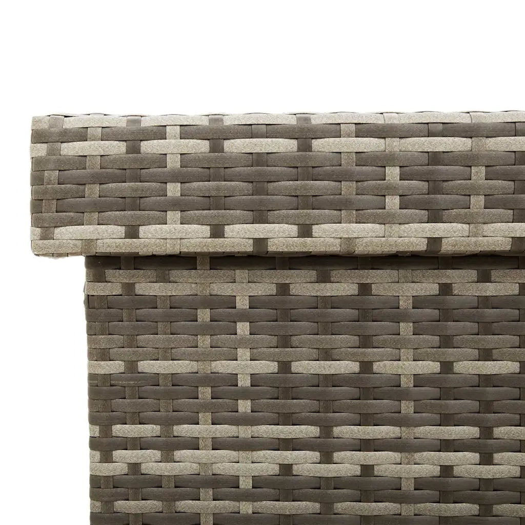 vidaXL Contenitore da Giardino con Ruote Grigio 110x55x73cm Polyrattan