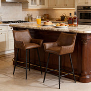 SGABELLO BAR Vintage in PU e Metallo 51x49x90 cm Set da 2 pezzi
