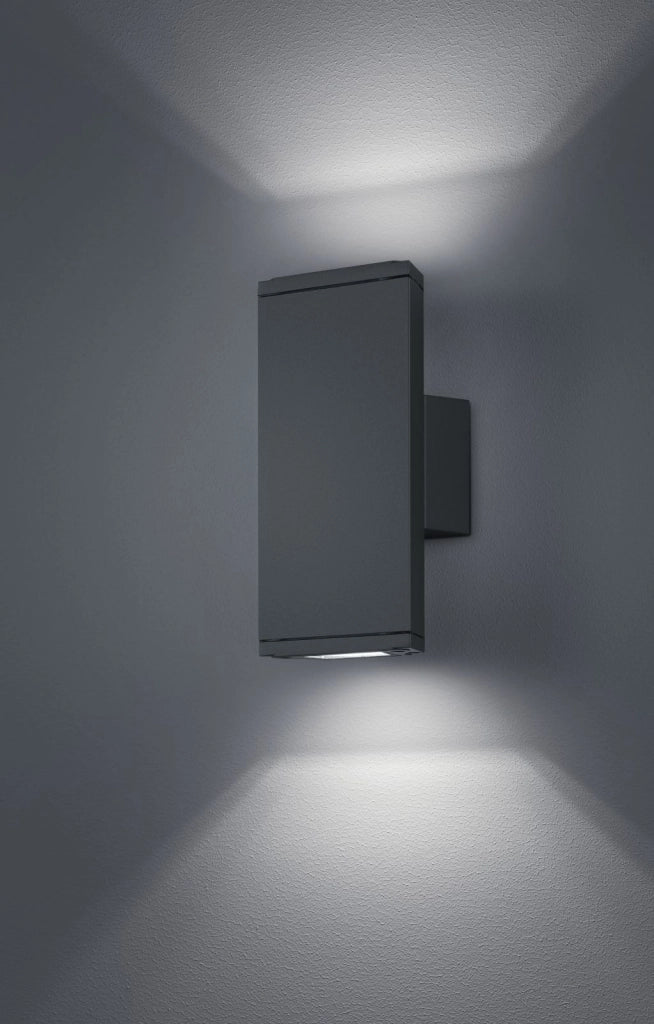 COLORADO APPLIQUE 2 LED 3W · 2x 300lm, 3000K RETTANGOLARE ANTRACITE  CM.20X9CM