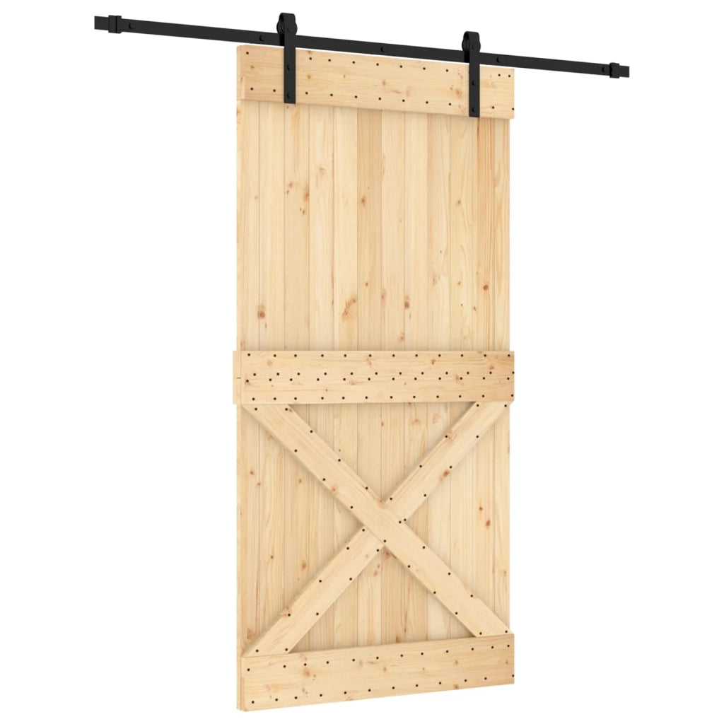Porta scorrevole Naturale e Nero 100 x 210 cm 3444928