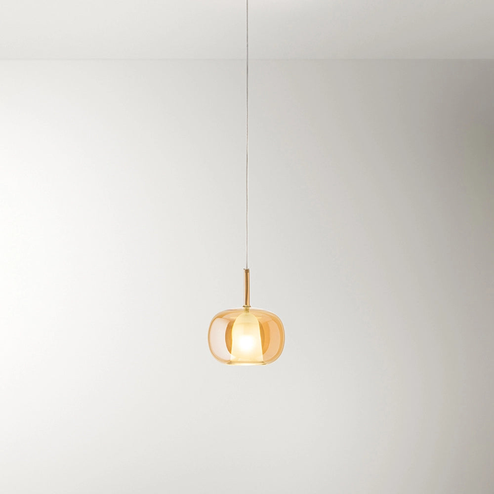 Vetro Borosilicato Contemporaneo Rain Ambra Trasparente D22,5 Senza Rosone