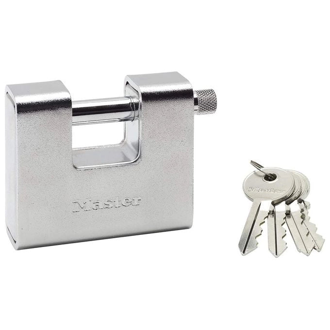Master Lock 680EURD Lucchetto Blindato in Zinco con Archetto in Acciaio Temprato 80 mm 4 Chiavi colore Grigio