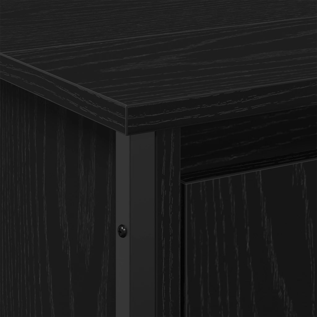 Mobile Lavabo Rovere Nero 91x35x60 cm Legno Ingegnerizzato