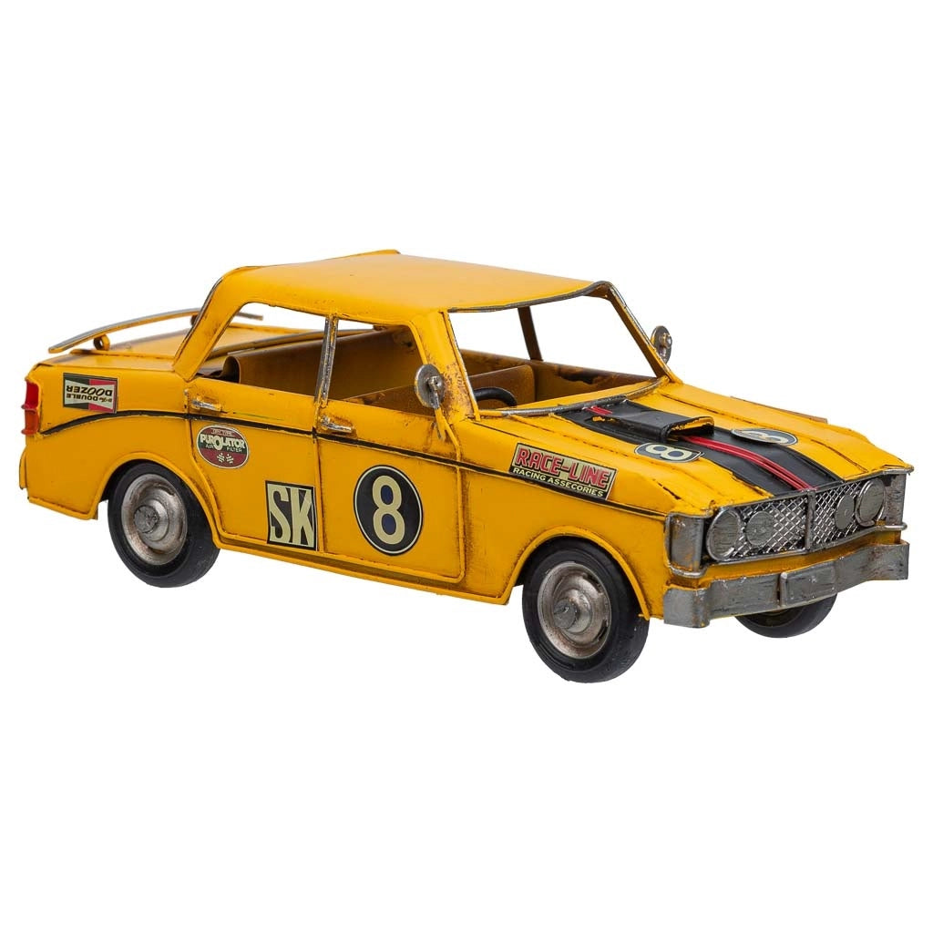 Auto in metallo giallo 27x12,5x9,5h