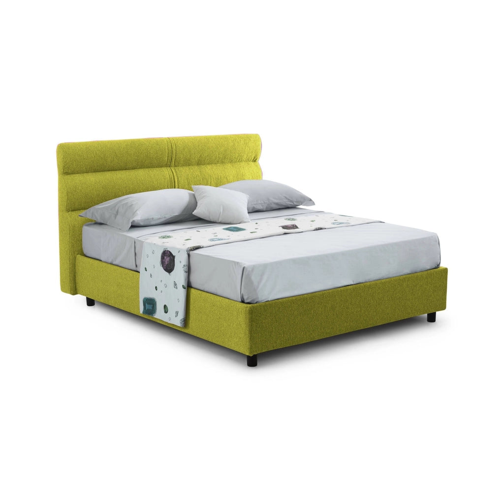 Briona, Letto Piazza e Mezza Sfoderabile Made in Italy, Verde