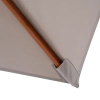 Ombrellone da Giardino Inclinabile 2x1.5 m a 6 Stecche con Palo in Legno di Abete, Grigio